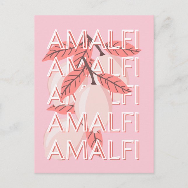 Amalfi Coast, Italy Travel Art, Summer Travel Art Postcard (Front)