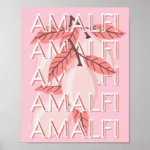 Amalfi Coast, Italy Travel Art, Summer Travel Art Poster