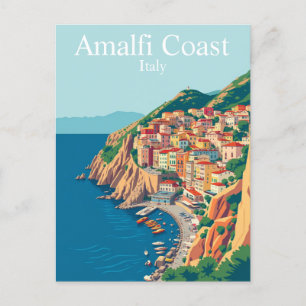Amalfi Coast, Italy Travel Mediterranean Postcard