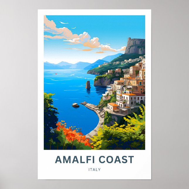 Amalfi Coast Italy Travel Print (Front)