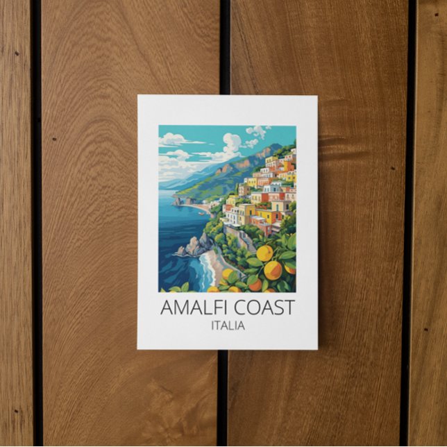 Amalfi Coast Italy Vintage Travel Postcard (beautiful amalfi coast italy postcard)