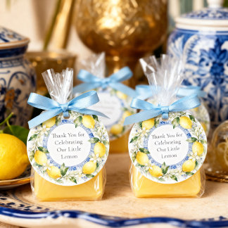 Amalfi Coast Lemon Baby Shower Favour Thank You Tags