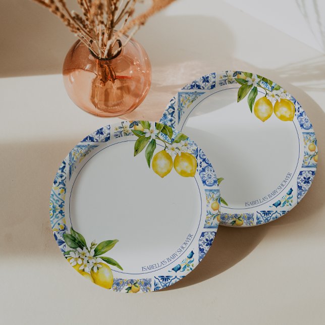 Amalfi Coast Lemon Baby Shower Plate (Creator Uploaded)