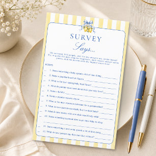 Amalfi Coast Lemon Baby Shower Survey Says Game