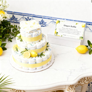 Amalfi Coast Lemon Diaper Raffle Enclosure Card