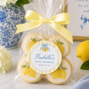 Amalfi Coast Lemon Gender Neutral Baby Shower Classic Round Sticker
