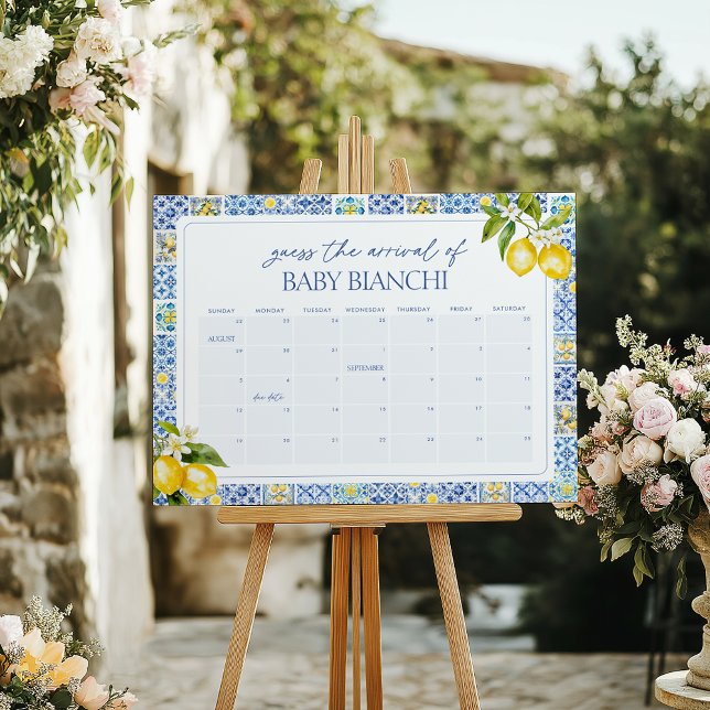 Amalfi Coast Lemon Guess Baby's Due Date Calendar Poster (Creator Uploaded)