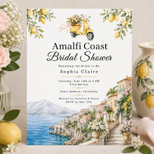 Amalfi Coast Lemon Italian Bridal Shower Invitation