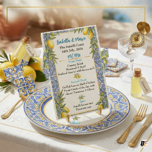 Amalfi Coast Lemon & Italian Majolica Tile Wedding Menu
