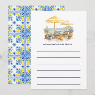 Amalfi Coast Lemon Italian Summer Bride to Be Advice Card