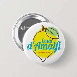 Amalfi Coast Lemon Italy Vintage Costa d'Amalfi 6 Cm Round Badge