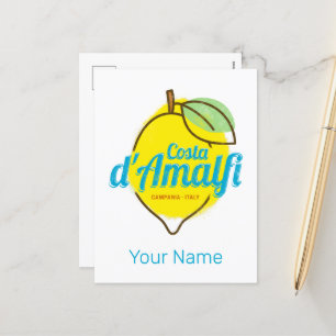 Amalfi Coast Lemon Italy Vintage Costa d'Amalfi Holiday Postcard