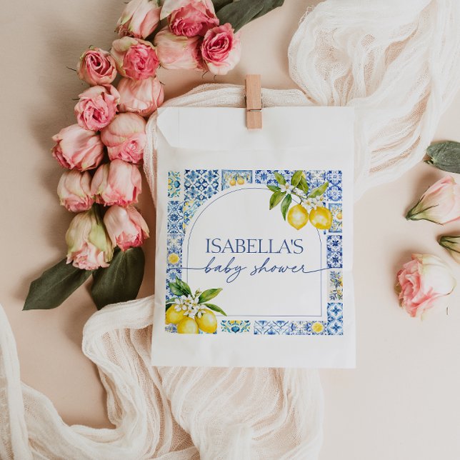 Amalfi Coast Lemon Mediterranean Baby Shower Favour Bags (Creator Uploaded)