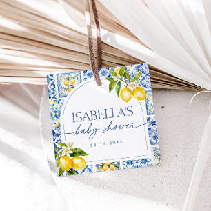 Amalfi Coast Lemon Mediterranean Baby Shower Favour Tags