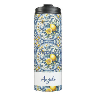 Amalfi Coast Lemon Tiles Italy  Thermal Tumbler