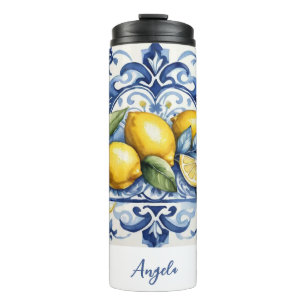 Amalfi Coast Lemon Tiles Italy Thermal Tumbler