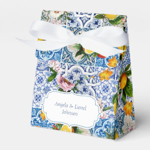 Amalfi Coast Lemon Tiles Italy Wedding Favour Box