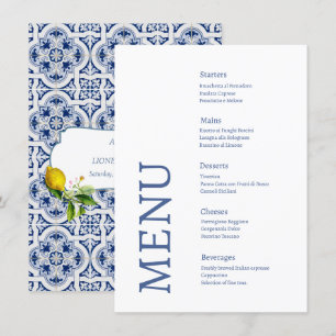 Amalfi Coast Lemon Tiles Italy Wedding Menu