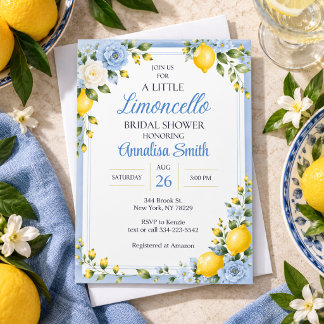 Amalfi Coast Limoncello Bridal Shower Invitation