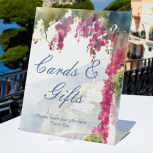 Amalfi coast Mediterranean Italian bridal shower Pedestal Sign