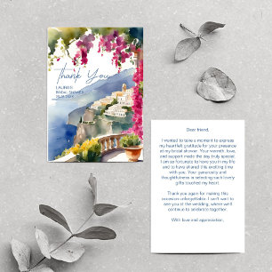 Amalfi coast Mediterranean Italian bridal shower Thank You Card