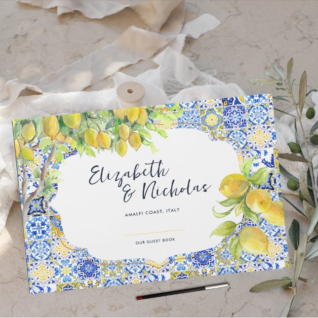 Amalfi Coast | Mediterranean Lemon Tiles Guest Book (Creator Uploaded)
