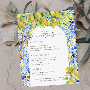 Amalfi Coast   Mediterranean Tiles Guest Details Enclosure Card
