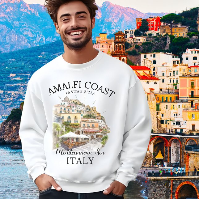 Amalfi Coast Mediterranean View Art Sweatshirt (Creator Uploaded)