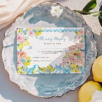 Amalfi Coast Mediterranean wedding RSVP card