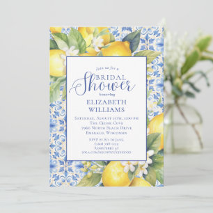 Amalfi Coast Mediterranian Bridal Shower Invitation