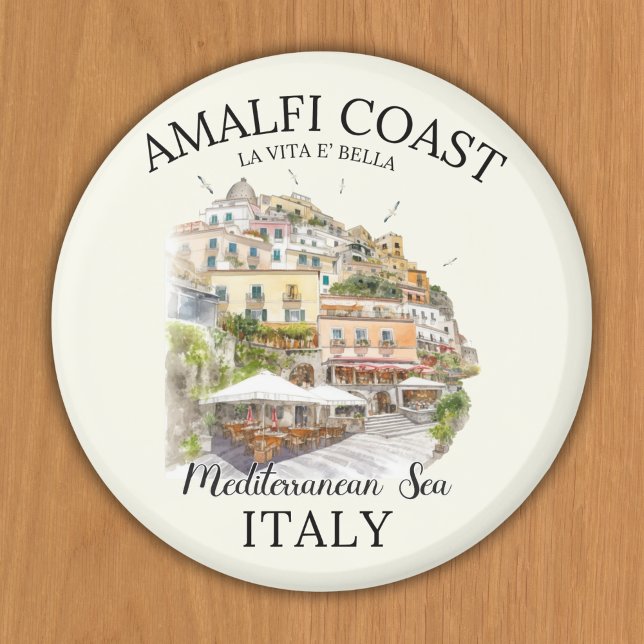 Amalfi Coast Meditteranean Sea Vintage Landscape Magnet (Creator Uploaded)