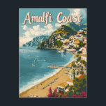 Amalfi Coast Postcard<br><div class="desc">Immerse yourself in the dreamlike beauty of the Amalfi Coast with our travel ad illustration. This captivating piece captures the essence of the coast, where pastel-hued villages cling to dramatic cliffs, and the azure waters of the Tyrrhenian Sea stretch to the horizon. Picture yourself meandering through narrow streets, enjoying local...</div>