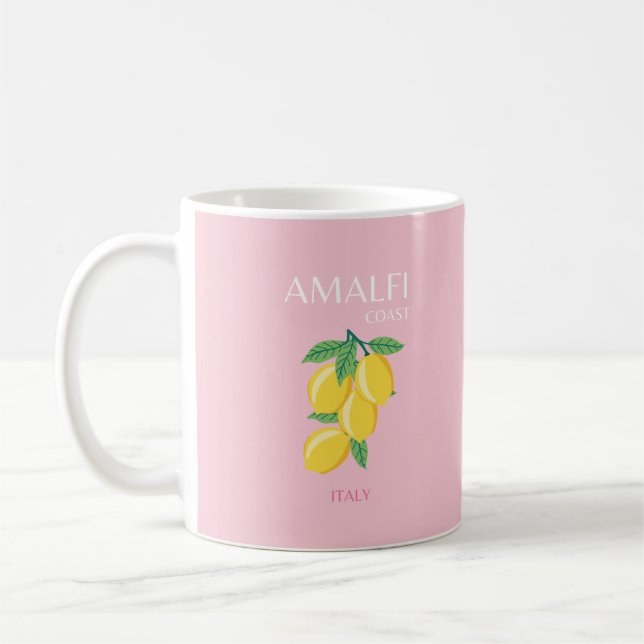 Amalfi Coast, Preppy Room, Pink Coffee Mug (Left)