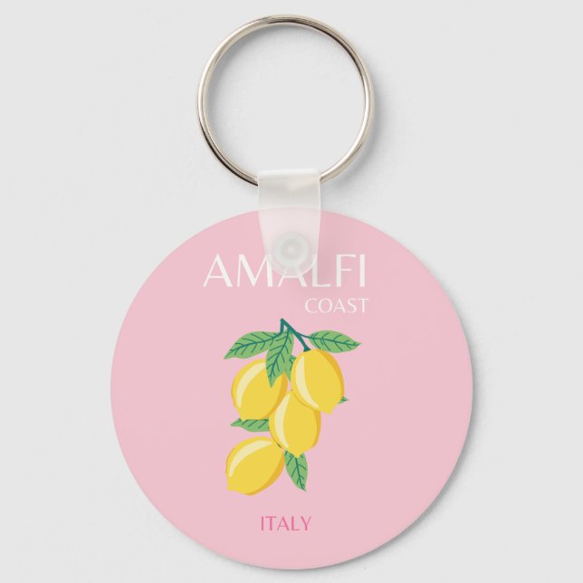 Amalfi Coast, Preppy Room, Pink Key Ring (Front)