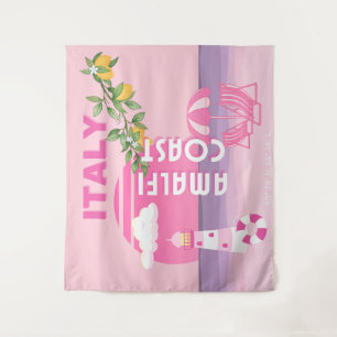Amalfi Coast, Preppy Travel, Pink Tapestry