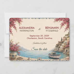 Amalfi Coast   Romantic Mediterranean Coastal  Save The Date