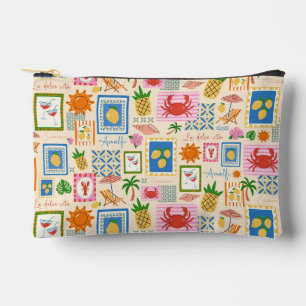 Amalfi Coast Summer Mediterranean Pattern  Accessory Pouch