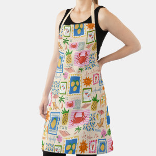 Amalfi Coast Summer Mediterranean Pattern Apron
