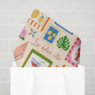 Amalfi Coast Summer Mediterranean Pattern Tissue Paper