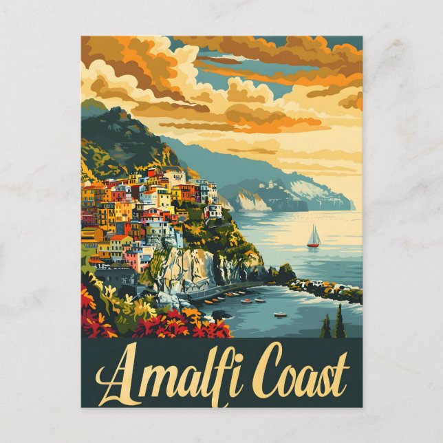 Amalfi Coast sunset Postcard (Front)