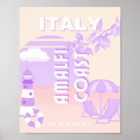 Amalfi Coast, Travel Art, Preppy Travel, Pastel