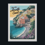 Amalfi Coast Vintage Italy Travel Postcard<br><div class="desc">Anyone would love to receive this vintage Italian travel postcard featuring a retro illustration of the Amalfi Coast in Italy!</div>
