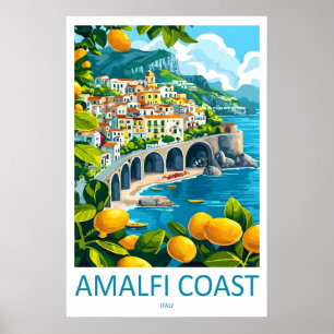 Amalfi Coast Vintage Travel Poster Ski National