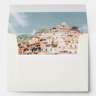 AMALFI COAST Watercolor Skyline Destination Travel Envelope