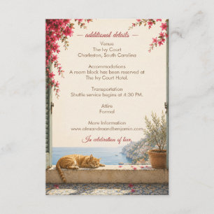 Amalfi Coast Wedding Details Mediterranean Enclosure Card