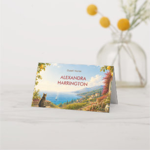 Amalfi Coast Wedding   Italian Lemon Mediterranean Place Card