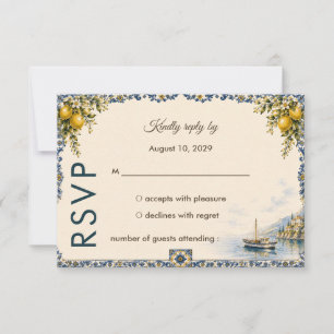 Amalfi Coast Wedding   Lemon & Mediterranean RSVP Card