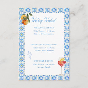 Amalfi Dolce Vita Italy Wedding Weekend Enclosure Card