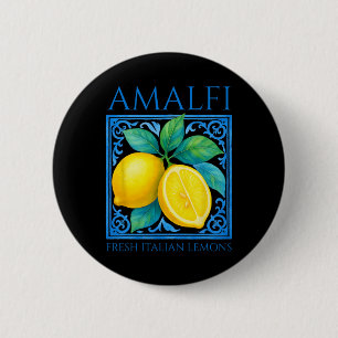 Amalfi Fresh Italian Lemons Summer Travel Vacation 6 Cm Round Badge