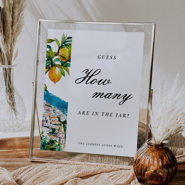 Amalfi Guess How Many Kisses Bridal Shower Sign (Creator Uploaded)